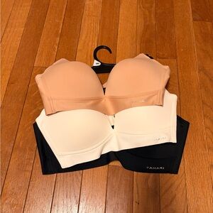 Tahari Women's Bra Trio - Black, White, Tan